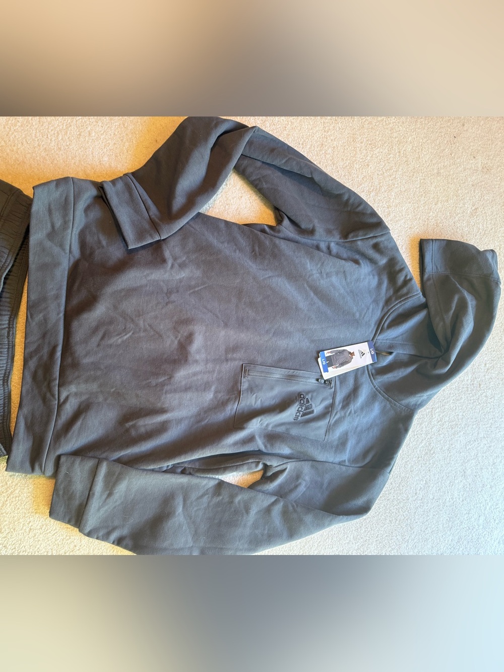 NWT adidas Men’s Hoodie Sweatshirt and Tapered Fleece Sweats - Dark Gray
